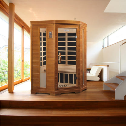 Dynamic "Heming" 2-Person Corner Low EMF FAR Infrared Sauna