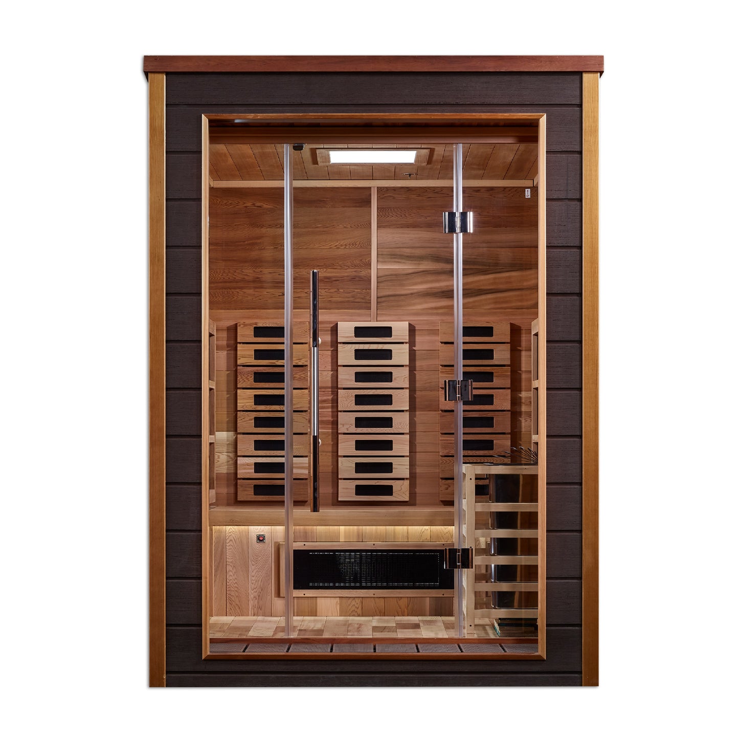 Golden Designs "Nora" 2-Person Hybrid Sauna (PureTech™ Full Spectrum Infrared or Traditional Stove)