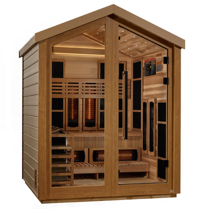 Golden Designs "Loviisa" 3-Person Hybrid Sauna (PureTech™ Full Spectrum Infrared or Traditional Stove)