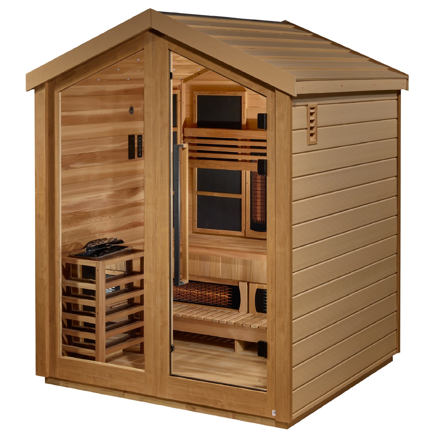 Golden Designs "Loviisa" 3-Person Hybrid Sauna (PureTech™ Full Spectrum Infrared or Traditional Stove)