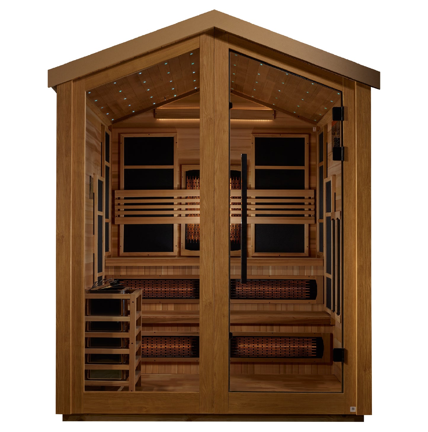 Golden Designs "Kaskinen" 6-Person Hybrid Sauna (PureTech™ Full Spectrum Infrared or Traditional Stove)