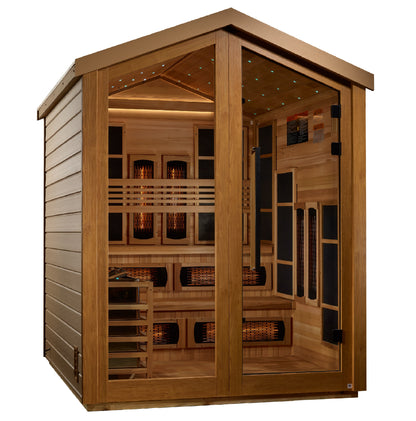 Golden Designs "Kaskinen" 6-Person Hybrid Sauna (PureTech™ Full Spectrum Infrared or Traditional Stove)