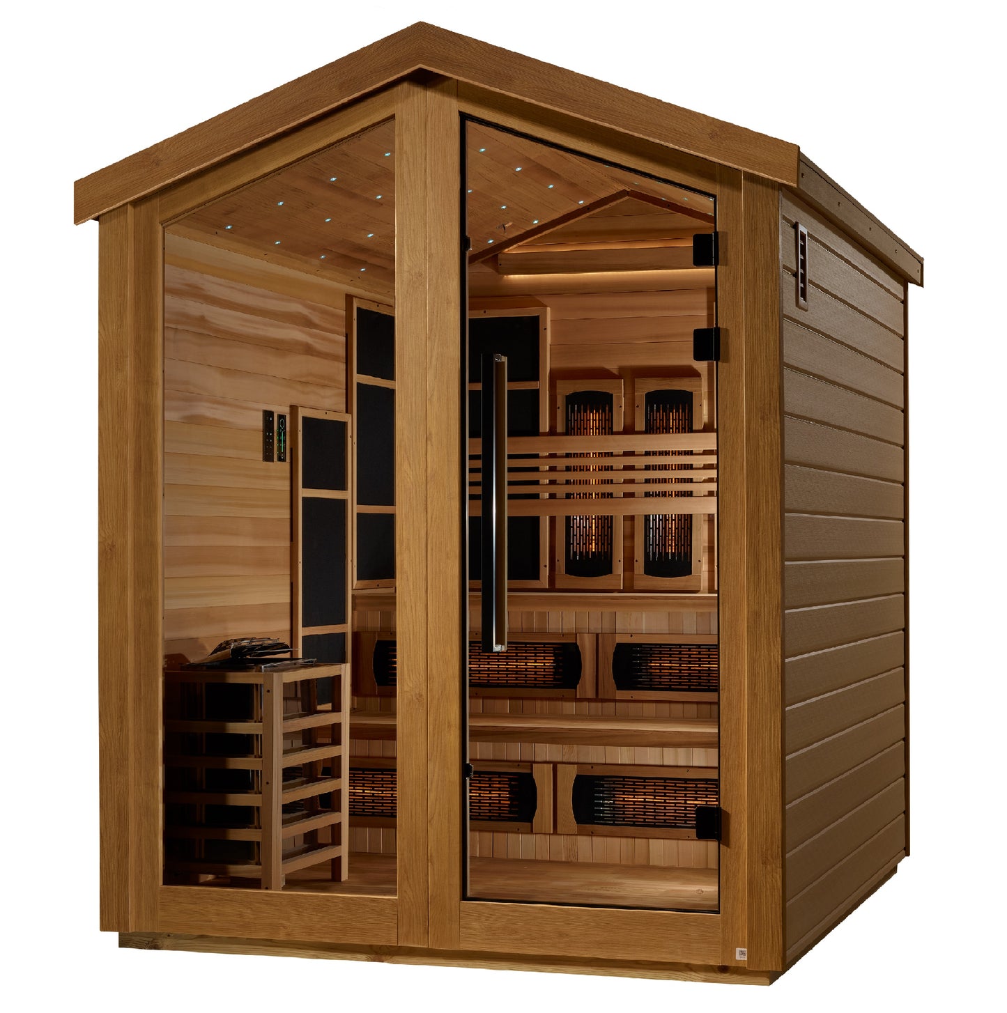 Golden Designs "Kaskinen" 6-Person Hybrid Sauna (PureTech™ Full Spectrum Infrared or Traditional Stove)