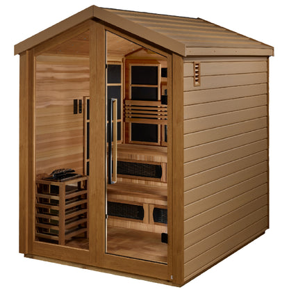 Golden Designs "Kaskinen" 6-Person Hybrid Sauna (PureTech™ Full Spectrum Infrared or Traditional Stove)