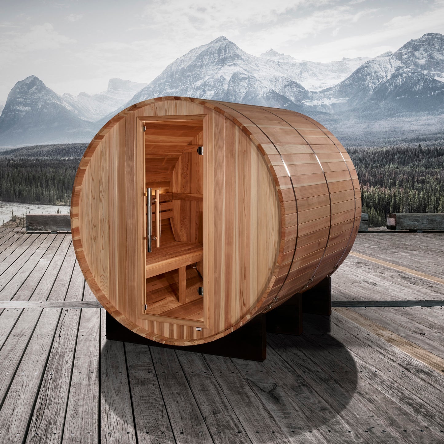 Golden Designs "Arosa" 4-Person Traditional Barrel Sauna