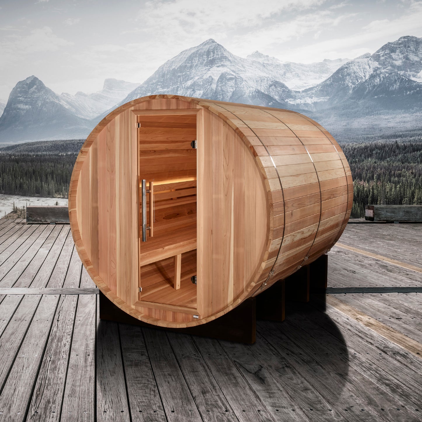 Golden Designs "Klosters" 6-Person Traditional Barrel Sauna